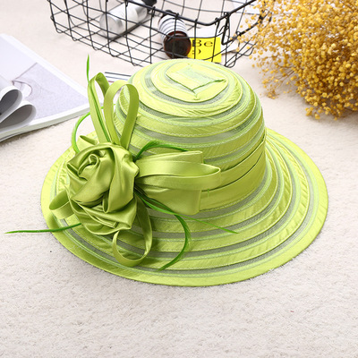 Newest Mesh Kentucky Derby Church Hat For Women Organza Hat Wide Brim Flat Caps 9 Colors Free Shipping