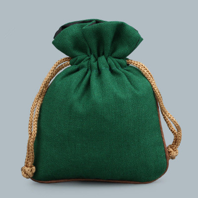 Blank Plain Small Cloth Bag Drawstring Jewelry Pouch Gift Packaging Pocket Cotton Linen DIY Empty Candy Tea Storage Bag vanilla Sachet