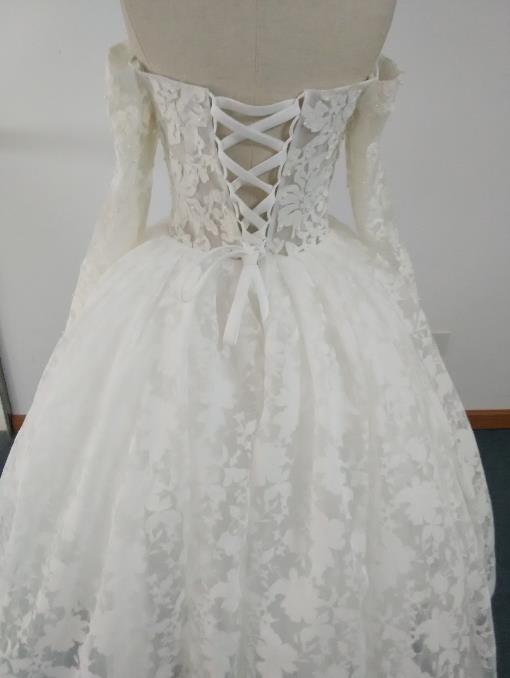 Vestido De Novia Yousef Al Jasmi Myriam Fares Gowns Real Photos Lace Long Sleeve High Low Off the Shoulder Beaded Wedding Dresses