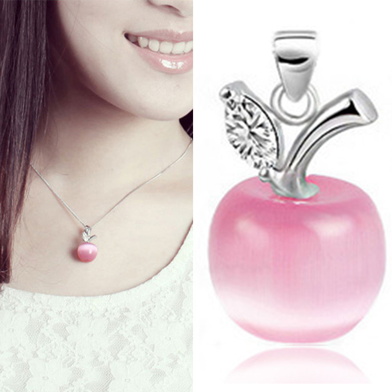 Wholesale- Lovely Crystal Rhinestone Apple Necklace Pendant For Women, Cute Fashion Jewelry White Gold Plated Necklaces
Wholesale- Lovely Crystal Rhinestone Apple Necklace Pendant For Women, Cute Fashion Jewelry White Gold Plated Necklaces