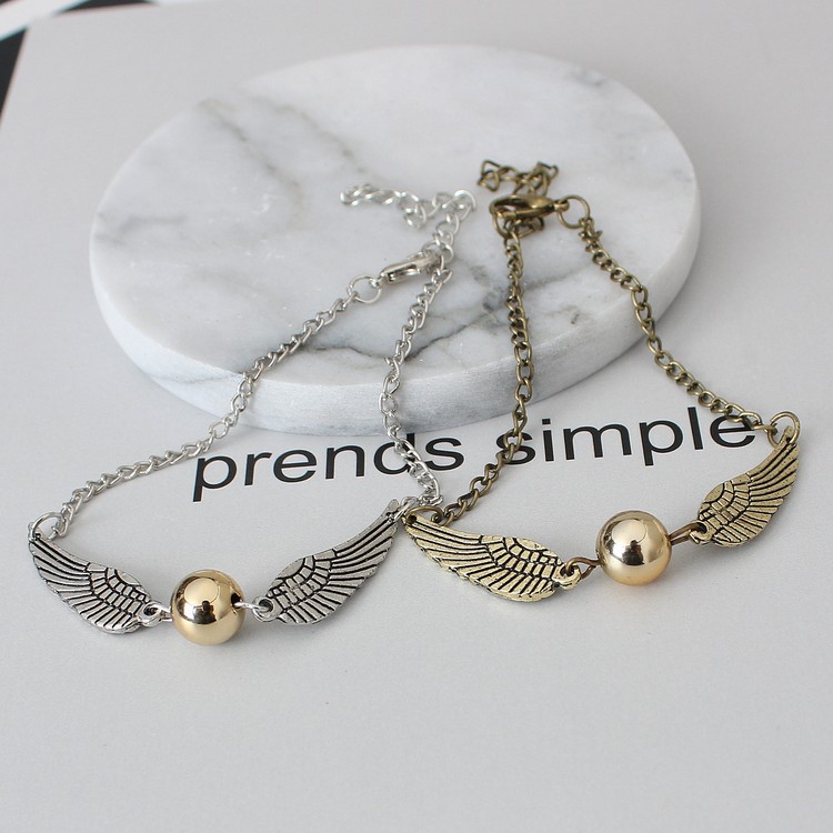 Free shipping ! wing Bracelet Bronze Tone and Silver Tone The Golden Snitch Bracelets jewelry wings bracelet
Free shipping ! wing Bracelet Bronze Tone and Silver Tone The Golden Snitch Bracelets jewelry wings bracelet