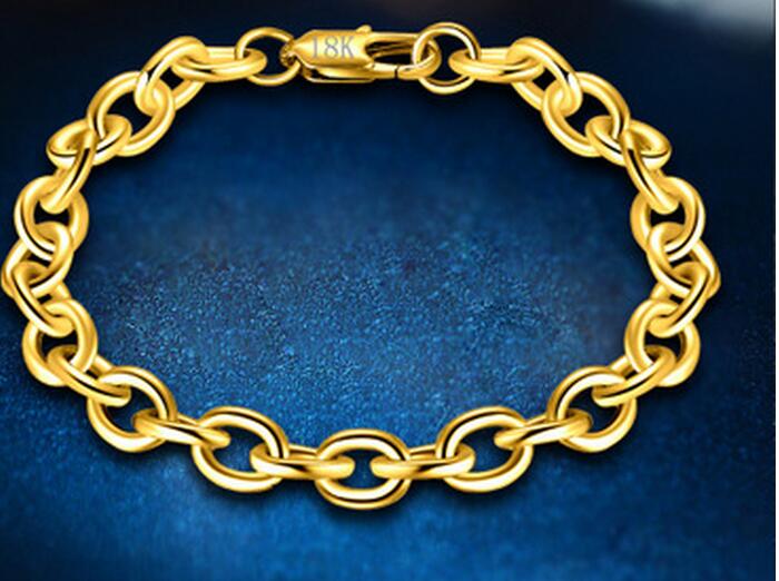 Free shipping Tradition Chain High quality Top Sale 18k gold Noble fashion charm Bracelet Jewelry
