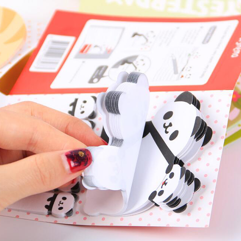 New 10 Sets/Lot Creative Sticker Mini Panda Shape Animal Sticky Notes Memo Pad Kid Children Gifts School Office Stationery Supplies
