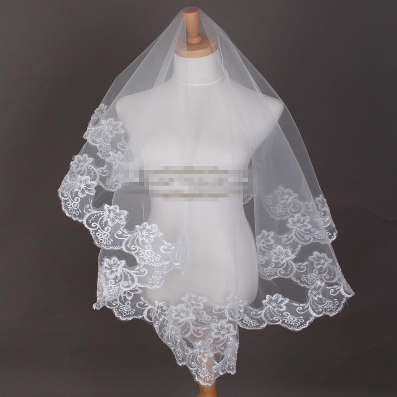 Bridal Veils Charming Cheap Girls Wedding Bridal Accessories Veil For Wedding Lace White Ivory Color Hot Sale Charming