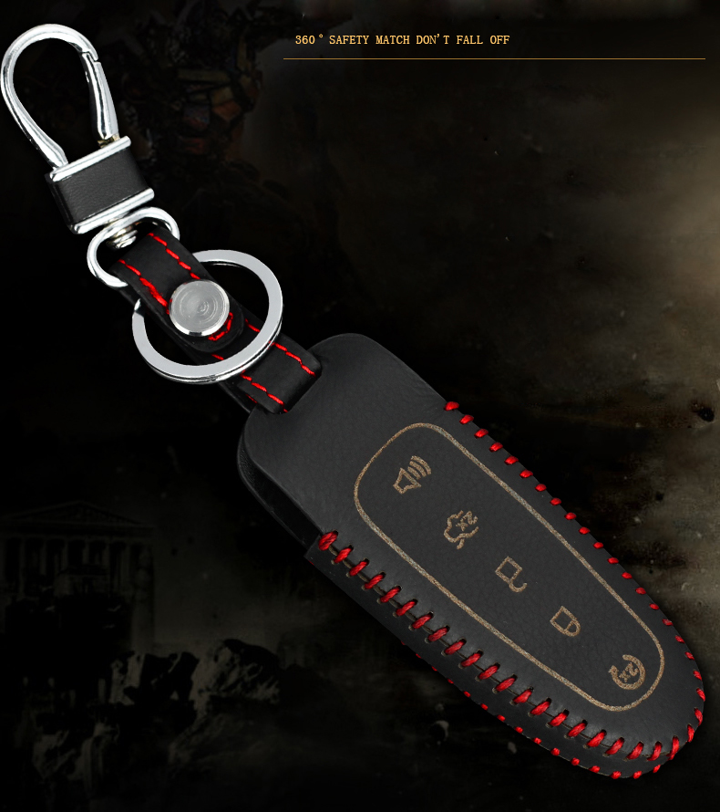 Leather Smart Remote Key Fob Holder Cover Case Keyfob For Edge Explorer Taurus