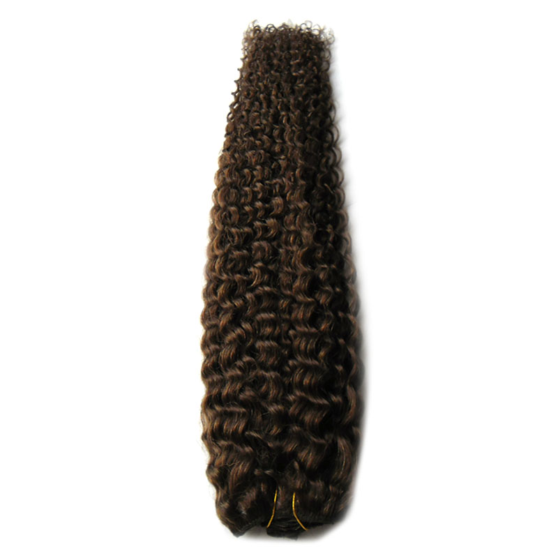 #4 Dark Brown human hair bundles 100g curly weave human hair 1pcs deep curly brazilian hair weave,no shedding, tangle free