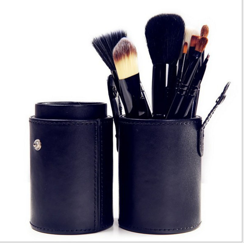 12pcs/lot Makeup Tools Brushes Fashional Cosmetic Brush set kits Tool 5 Colors Facial Make up brushes with Cup Holder Case ZA2032