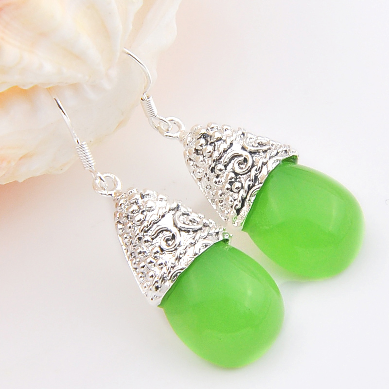 5pairs / Lot Special Offer Sale free Shipping-- Lucky Shine Newest Fashion Vintage Turquoise 925 Sterling Silver Drop Earrings
