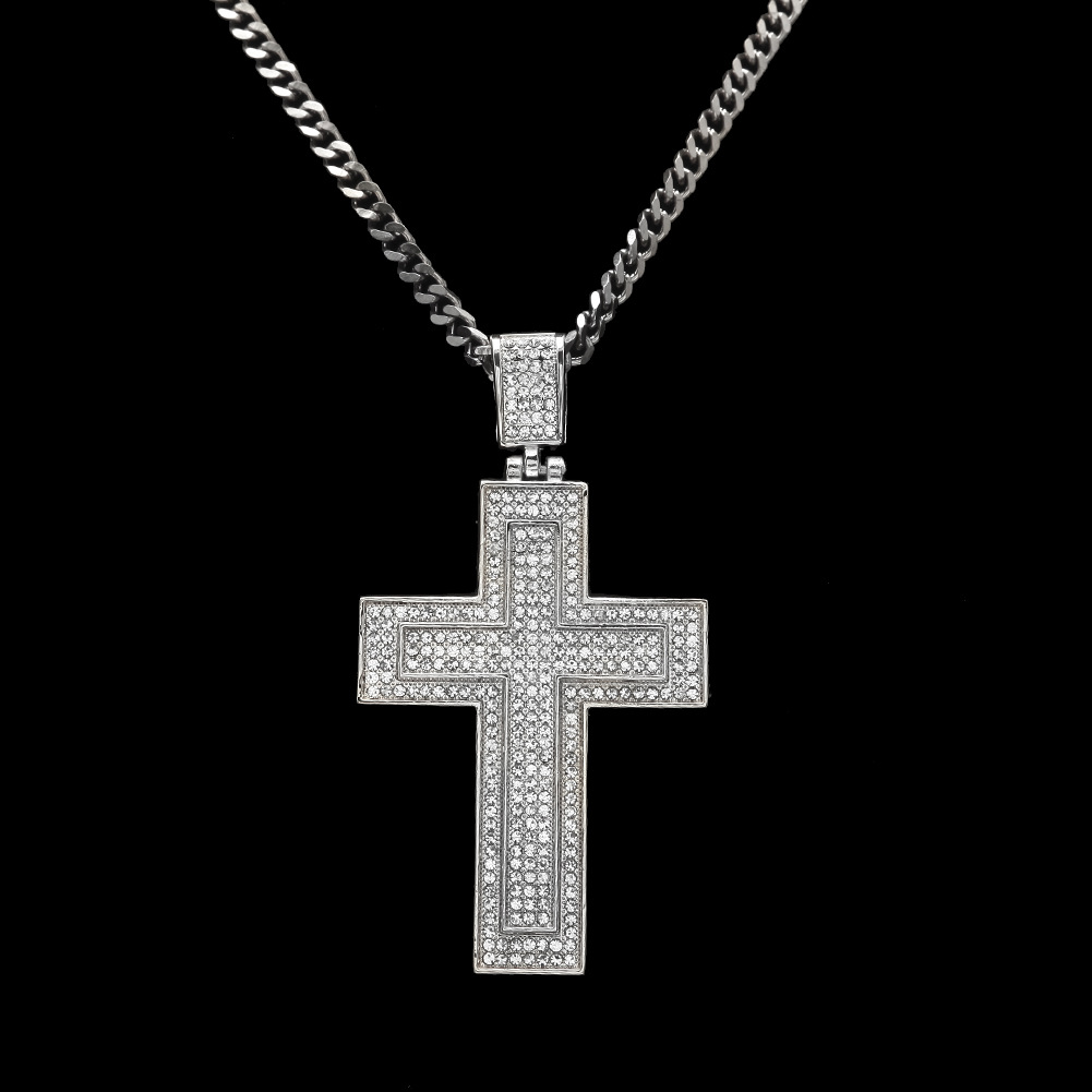Men Catholic Silver Gold Plated Cross Pendant Necklace Fashion Rock Style Double Crucifix Clear Stone Christian Jewelry For Women MEN
Men Catholic Silver Gold Plated Cross Pendant Necklace Fashion Rock Style Double Crucifix Clear Stone Christian Jewelry For Women MEN