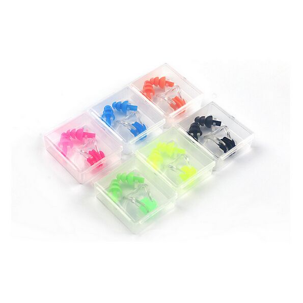 Silicone Ear Plugs Diving Swimming Earplug Nose Clip Waterproof Swim Pool Accessories with Box Case Anti-Noise Ear Plug Ear Protector