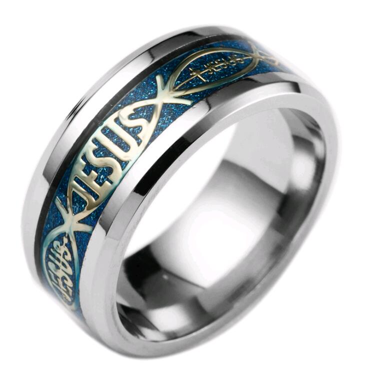 Gold and Silver Stainless Steel 'Jesus' Religious Symbol Band for Men & Women