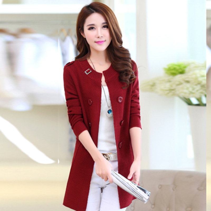 Wholesale-2020 New Fashion Autumn Spring Women Cardigans Casual Warm Long Female Knitted Coat Cardigan Sweater Lady