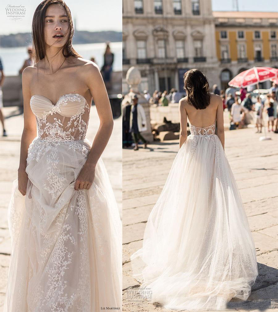 2018 Newest Light Champagne See Through Lace Wedding Gowns Beach Skirt Sheer Fitted Corset Bodice Sweep Train Bridal Gown, White
2018 Newest Light Champagne See Through Lace Wedding Gowns Beach Skirt Sheer Fitted Corset Bodice Sweep Train Bridal Gown, White