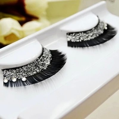 Fashion Stage Crystal False Eyelashes Glitter Bright And Creative Bridal Makeup False Eyelashes Sequin Thick False Eyelashes от DHgate WW