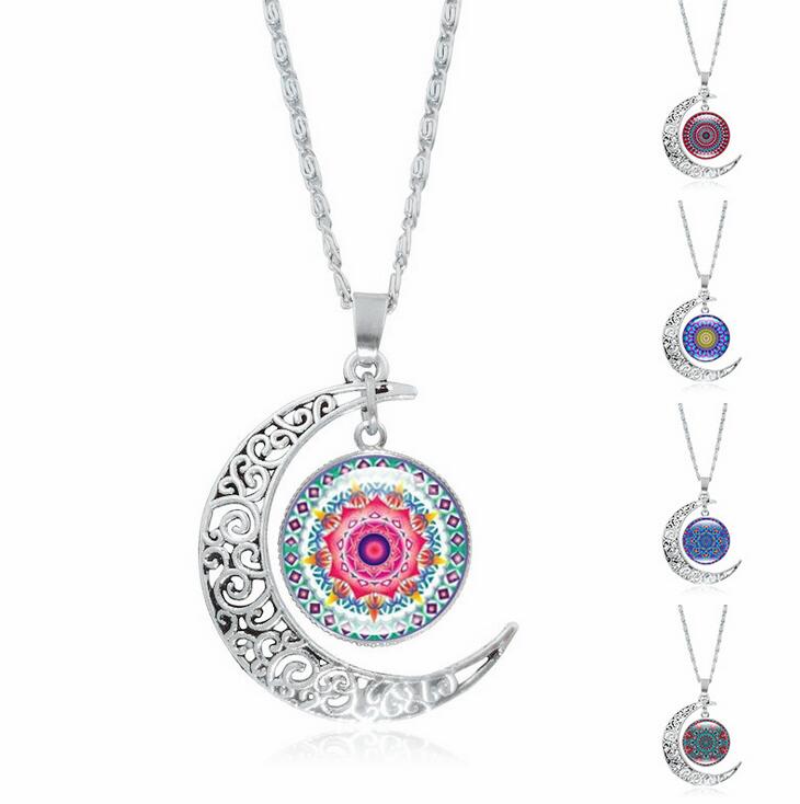 Free ship Bursts of mandala flower gemstone necklace silver half moon pendant jewelry WFN197 (with chain) mix order 20 pieces a lot
Free ship Bursts of mandala flower gemstone necklace silver half moon pendant jewelry WFN197 (with chain) mix order 20 pieces a lot