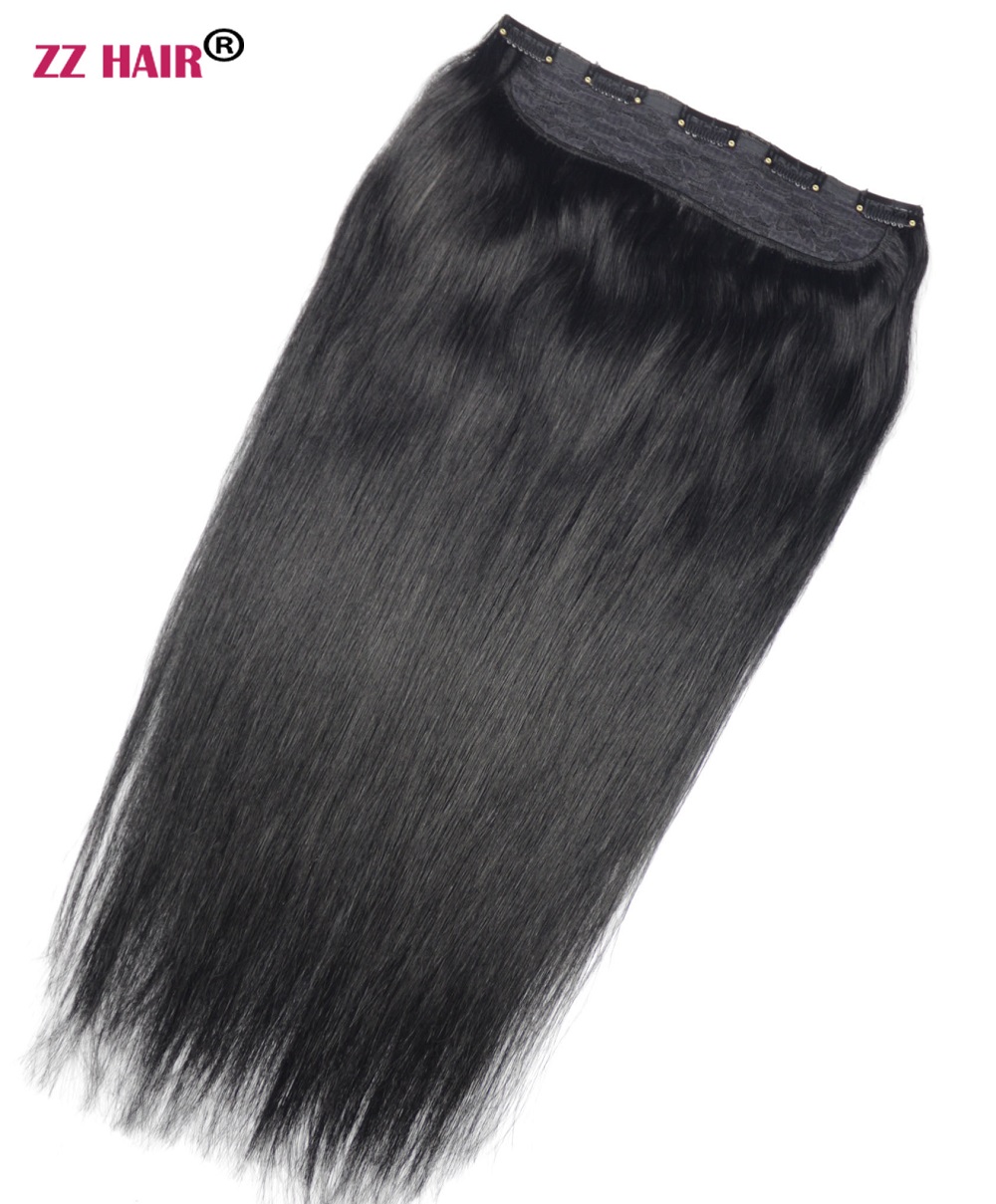 16"-28" One Piece Set 70g-200g 100% Brazilian Remy Clip-in Human Hair Extensions 5 Clips Natural Straight