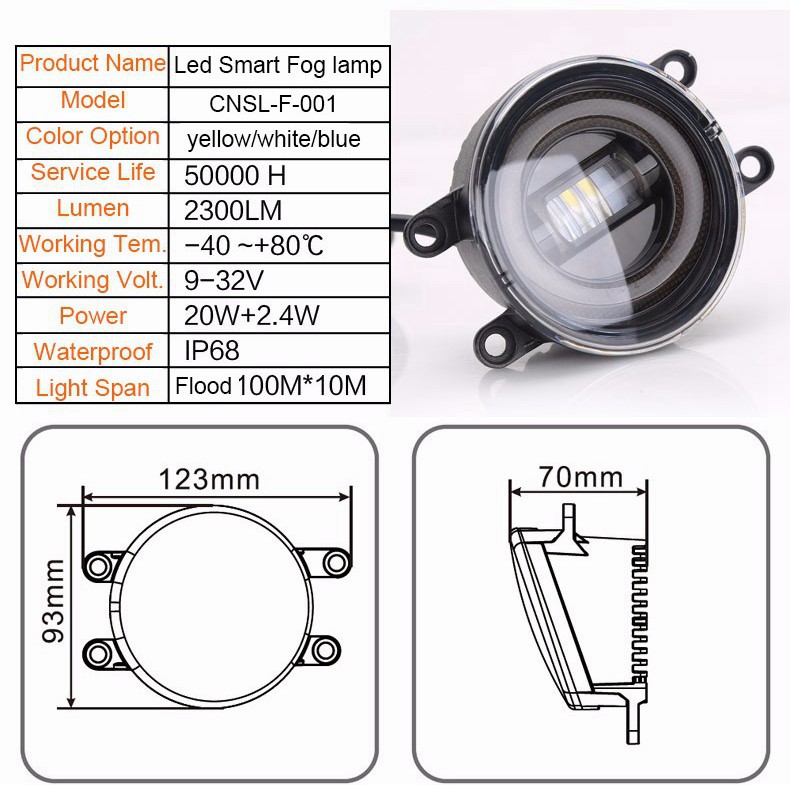 2 Pcs/set Car Front Fog Lamps DRL Turn Signal Angel Eyes Special Vision Replace original Fog Lamps Fit for Toyota Camry Yaris Wish Previa