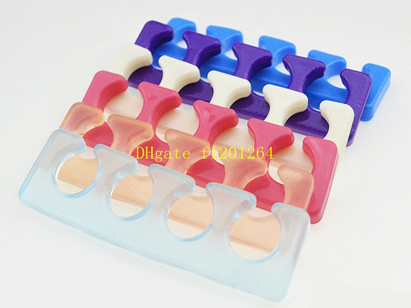 200pcs/lot Fast shipping Silicone Toe Separator Finger Spacer For Nail art Nail Tools Flexible Soft Silica Toe Separators