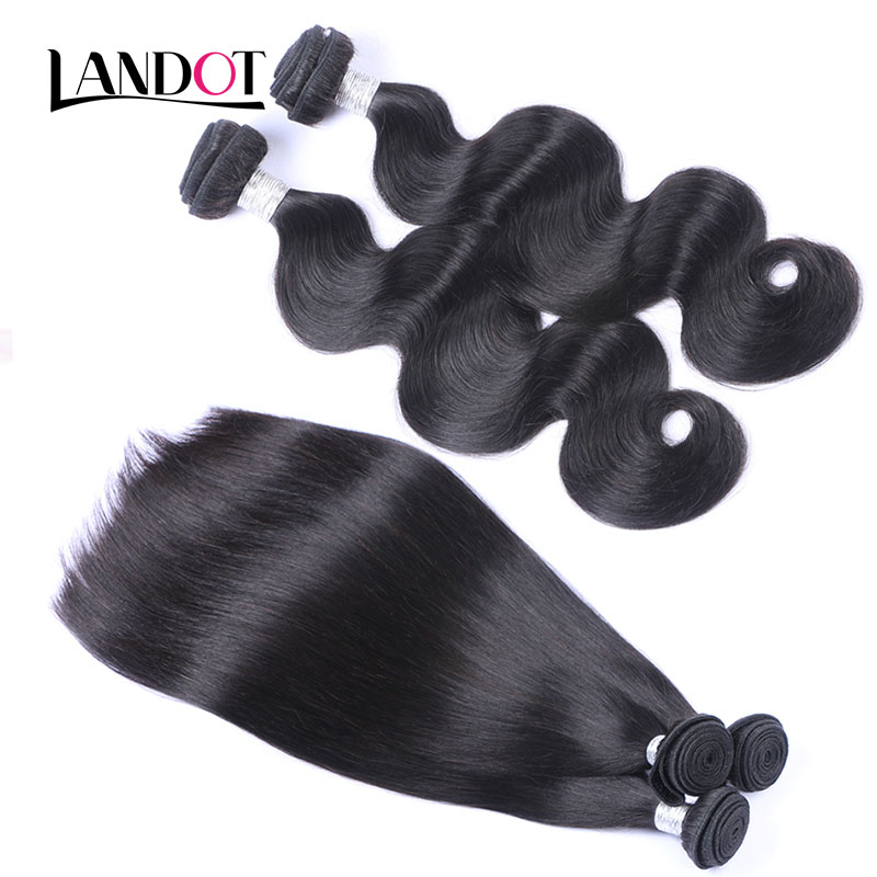 Brazilian Peruvian Indian Malaysian Virgin Remy Human Hair Weaves 16 Bundles Body Wave Straight 9A Grade Unprocessed Human Hair Extensions