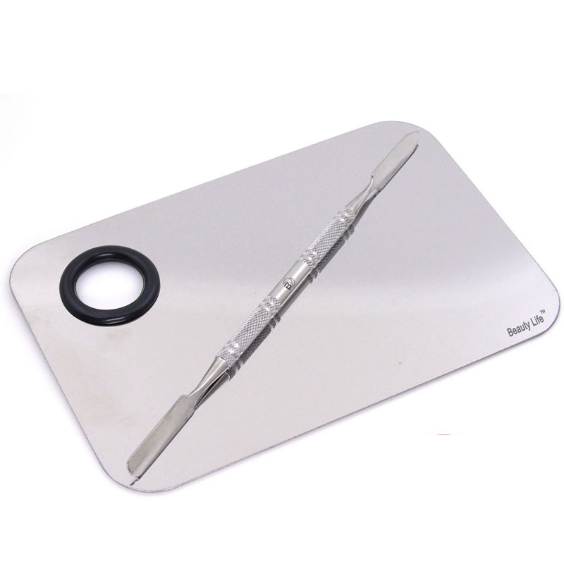 Stainless Steel Palette Nail Art Makeup Polish Gel Foundation Eyeshadow Mixing Spatula With Rod Manicure Set Cosmetic Tool ZA2329