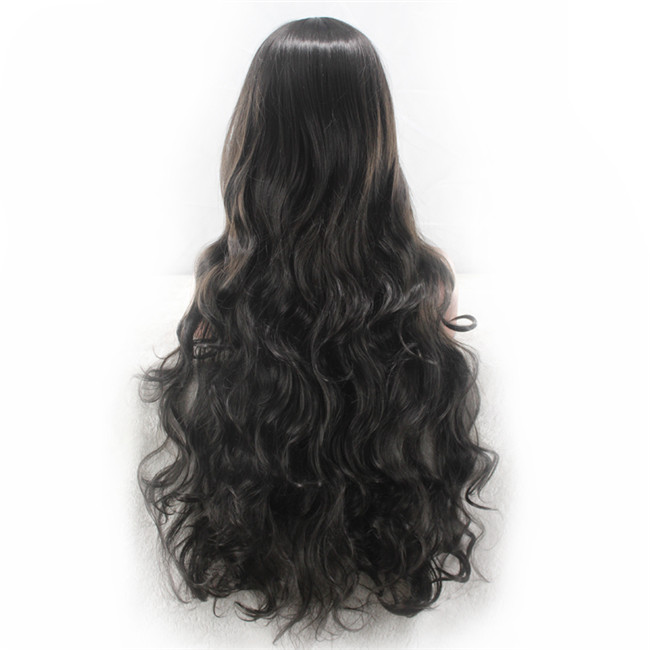 WoodFestival oblique bangs long black wig curly synthetic hair wig for women heat resistant fiber wigs can be dyed 80cm