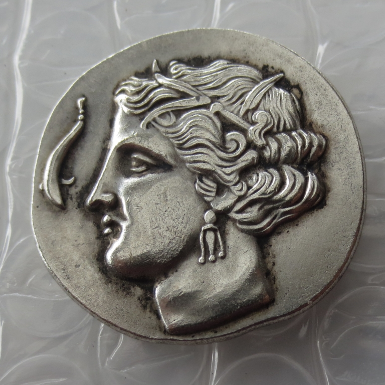 G(22)SICULO-PUNIC,Carthage,310 BC Tetradrachm Arethusa Copy Coin
G(22)SICULO-PUNIC,Carthage,310 BC Tetradrachm Arethusa Copy Coin