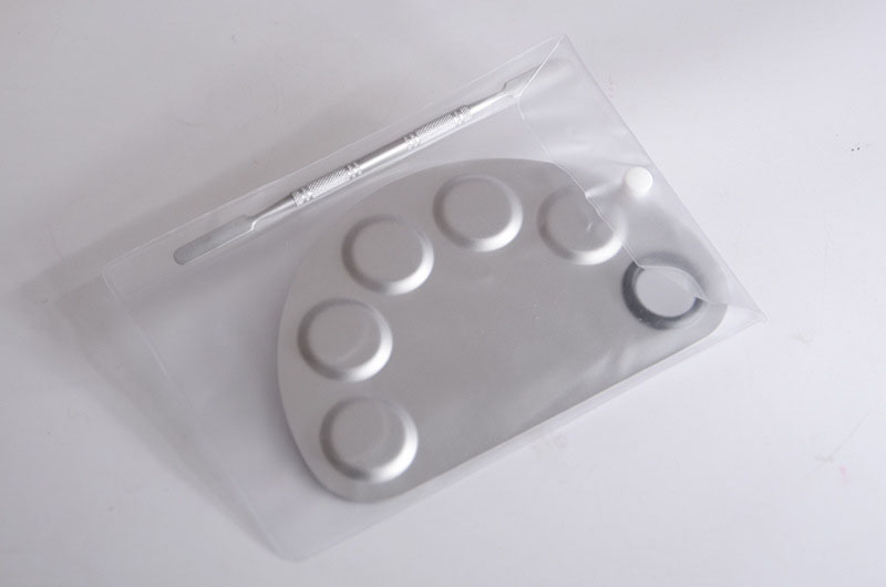 Stainless Steel Cosmetic Makeup Nail Art Gel Palette Spatula Five-hole Shape Cream Foundation Mixing Tool Beauty Make Up Set ZA2333