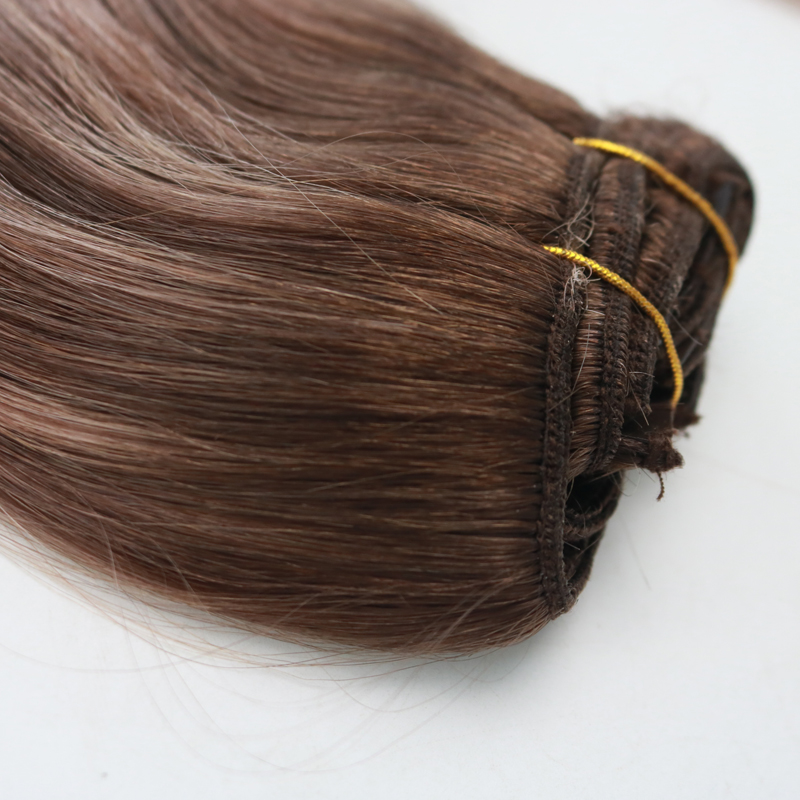 14-24inch 7Pcs 100g Full Set Clip in Hair Extensions Ombre Balayage Human Hair Clip in Human Hair Extensions Color Rose Gold