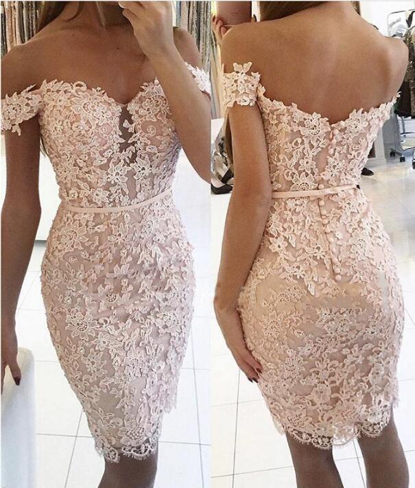 Sexy Short Sheath Off-the-Shoulder Homecoming Dresses 2017 Elegant Lace Buttons Prom Party Gowns Knee Length with Beads Cocktail Gowns, Fuchsia
Sexy Short Sheath Off-the-Shoulder Homecoming Dresses 2017 Elegant Lace Buttons Prom Party Gowns Knee Length with Beads Cocktail Gowns, Fuchsia