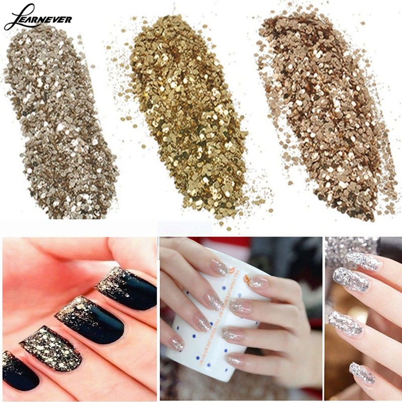 10ml Fashion Nail Powder Glitter Nail Art Champagne Gold Brown Nail Art Glitter Powder Sequins Powder Decoration Pigment
