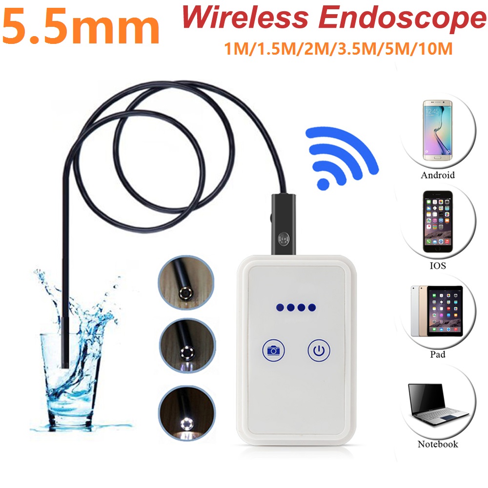 Wireless 5.5mm Lens 1/1.5/2/3.5/5/10M WiFi Endoscope Camera Computer IOS Android Endoscopio Camera Wi-Fi Inspection Waterproof USB Borescope
Wireless 5.5mm Lens 1/1.5/2/3.5/5/10M WiFi Endoscope Camera Computer IOS Android Endoscopio Camera Wi-Fi Inspection Waterproof USB Borescope