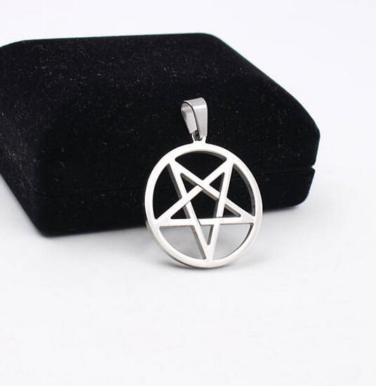 Choose style Lot 5pcs in bulk wholesale Stainless steel Inverted pentagram satanic worship Pendant Charms Silver Tone High Polished men