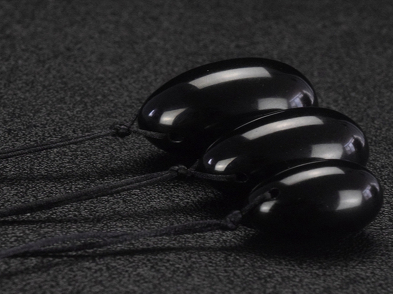 20sets/lot Drilled Natural Black Obsidian Yoni Egg for Kegel Exercise Pelvic Floor Vaginal Muscle Exerciser Jade Egg Massage Ball