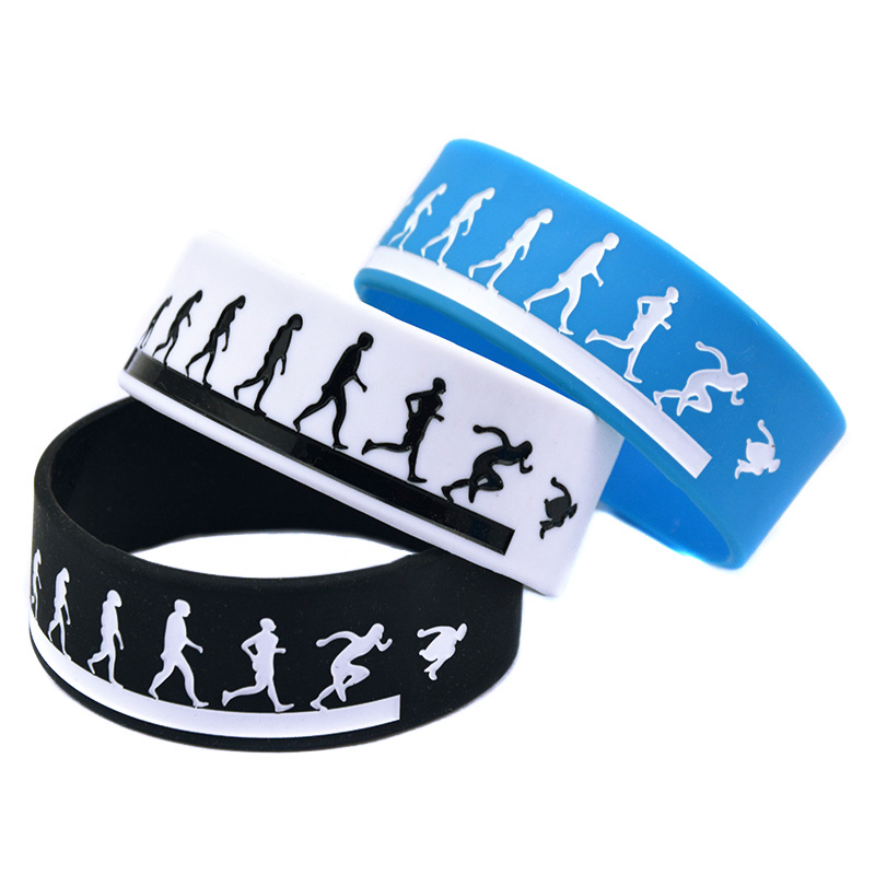 50PCS Parkour I Promised 1 Inch Wide Silicone Rubber Bracelet Motivational Decoration Logo for Sport Gift