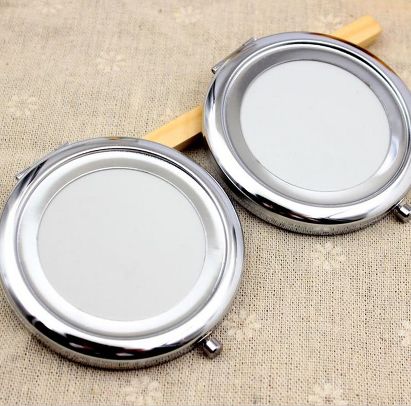 Free Shipping 70mm Pocket Compact Mirror favors Round Metal Silver Makeup Mirror Promotional Gift 200PCS/LOT F2017224