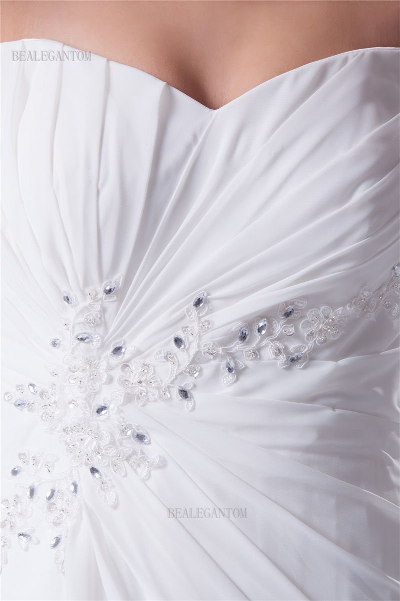 newest elegant sweetheart chiffon wedding dresses aline beaded plus size wedding party bridal gowns bm41