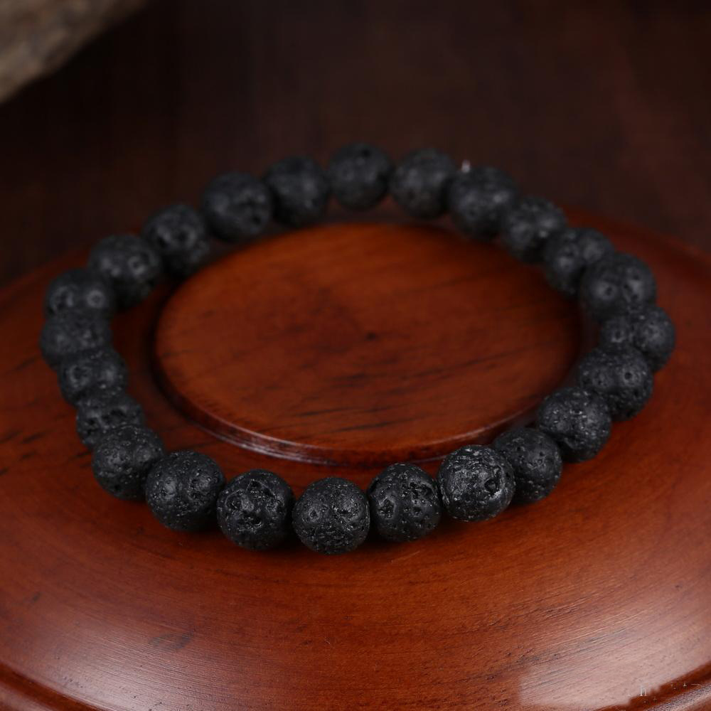 Handmade Diffuser Jewelry Anti-fatigue Lava Natural Stone Charms Bracelets Volcanic Rock Charm Bracelets Prayer Beads Bracelet