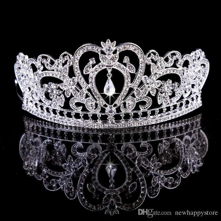 2016 New Fashion Bridal Crown Royal Gold Silver Crystal Wedding Accessories Headband Top Quality Tiara Best Hairwear