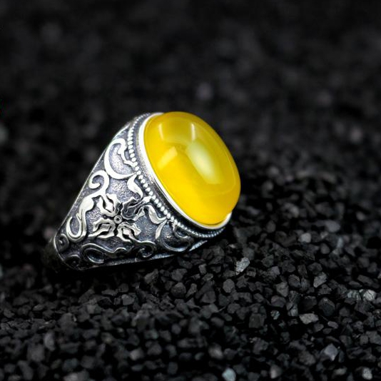 Art Nouveau Antiqu 15X17MM Oval Cabochon Semi Mount 925 Sterling Silver Men Ring Fine Silver Jewelry Setting Valentine's day gifts