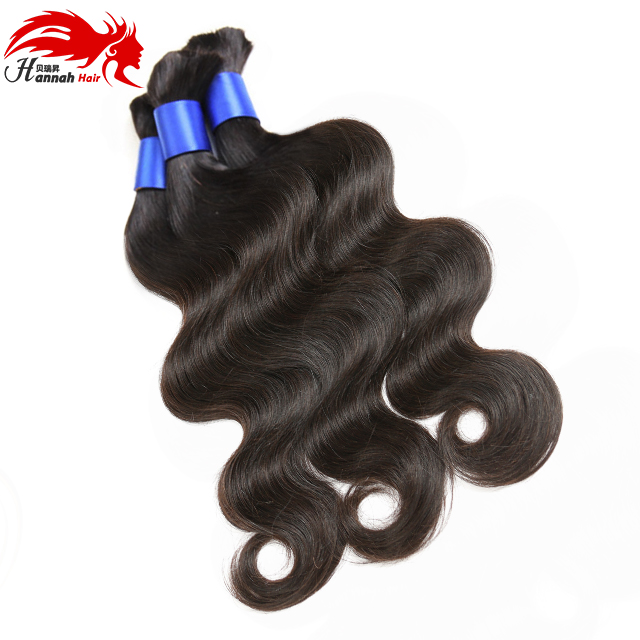 Hannah product Boho Braids Brazilian Bulk Human Hair Body Wave Bulk Hair For Braiding No Attachment 3pcs Unprocessed Human Hair