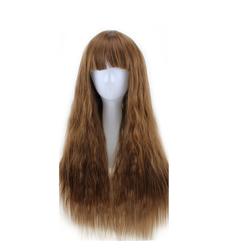WoodFestival corn perm fluffy fiber wig women natural wigs kinky curly hair heat resistant long wig cosplay black burgundy brown