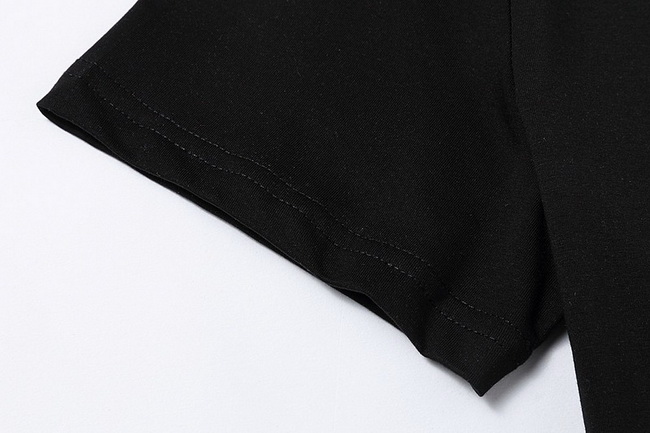 Man T-Shirt Tiger Head Embroidery Letter Tee Stretch Cotton Shortsleeves Slim Fit Style Top Male Round Neck