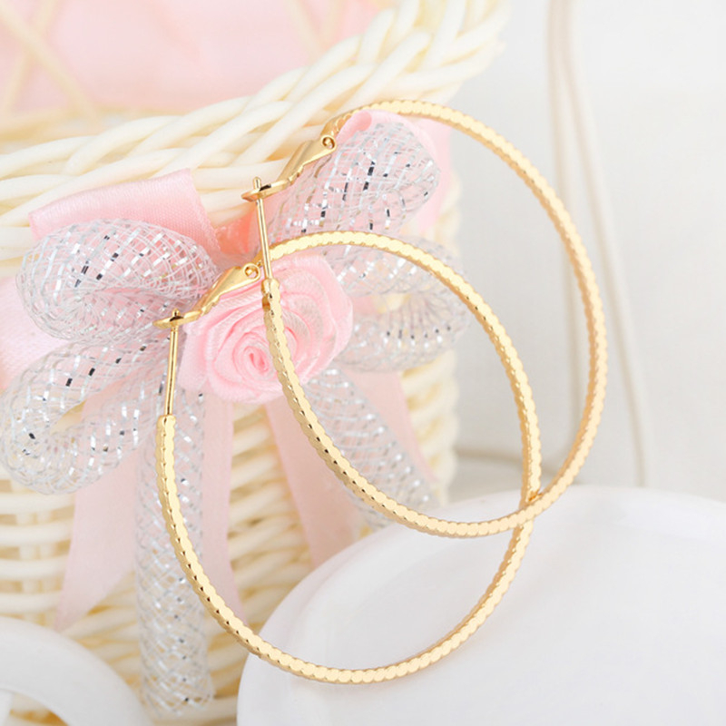 Factory Supply Low Price High Quality Earrings 18K Yellow /White/Rose Gold Plated Slim Circle Earrings Hoops for Women