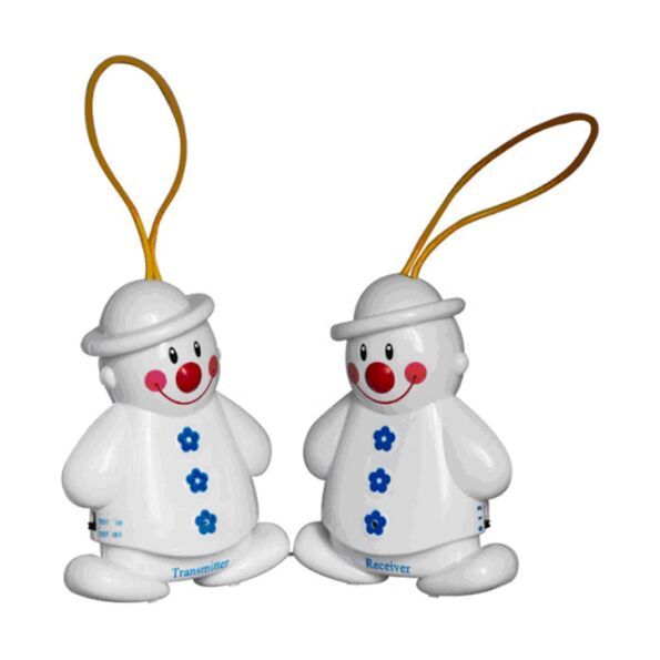 Wireless Infant Baby Alarm Sleep Cry Detector Monitor Safe Call Baby Care Watcher Reminder Alarm Lovely Snowman Design 2pc