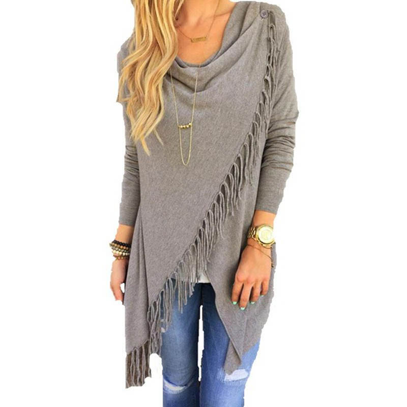 Wholesale- Autumn Women Long Sleeve Causal Sweater Outwear Tassel Asymmetric Cardigan Coat Female Women Jacket Coat Top Plus Size KS034, Coffee
Wholesale- Autumn Women Long Sleeve Causal Sweater Outwear Tassel Asymmetric Cardigan Coat Female Women Jacket Coat Top Plus Size KS034, Coffee