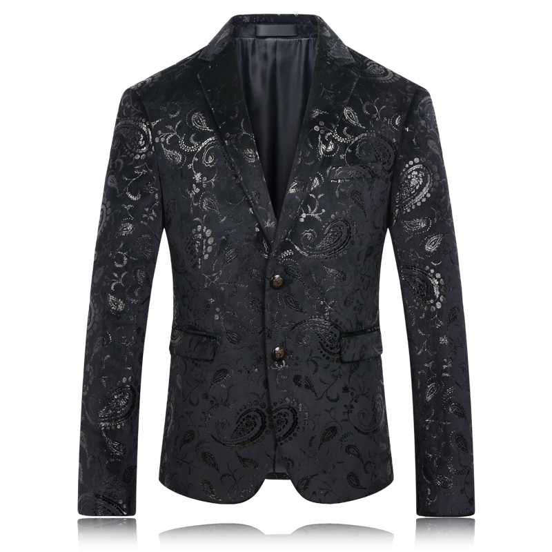 Wholesale- Black Blazer Men Paisley Floral Pattern Wedding Suit Jacket Slim Fit Stylish Costumes Stage Wear For Singer Mens Blazers Designs, Black k8633
Wholesale- Black Blazer Men Paisley Floral Pattern Wedding Suit Jacket Slim Fit Stylish Costumes Stage Wear For Singer Mens Blazers Designs, Black k8633