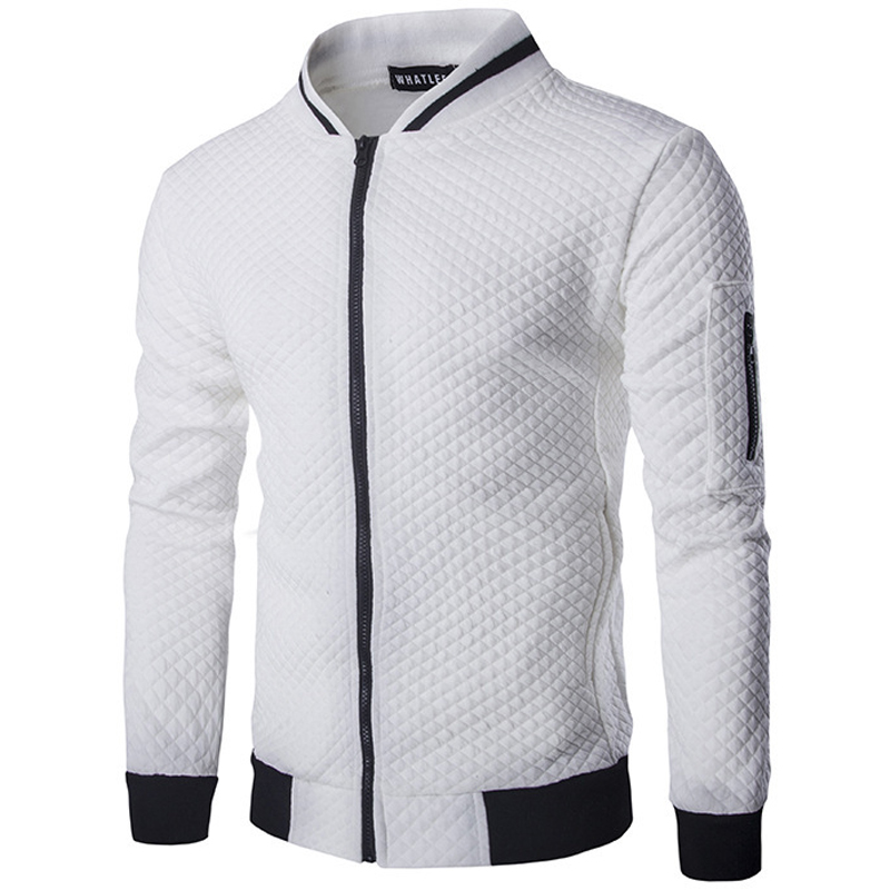 Wholesale- New Trend White Jacket Men Veste Homme 2016 Bomber Mens Fashion Slim Fit Argyle Zipper Varsity Jacket Casual Jacket For Fall, Black
Wholesale- New Trend White Jacket Men Veste Homme 2016 Bomber Mens Fashion Slim Fit Argyle Zipper Varsity Jacket Casual Jacket For Fall, Black
