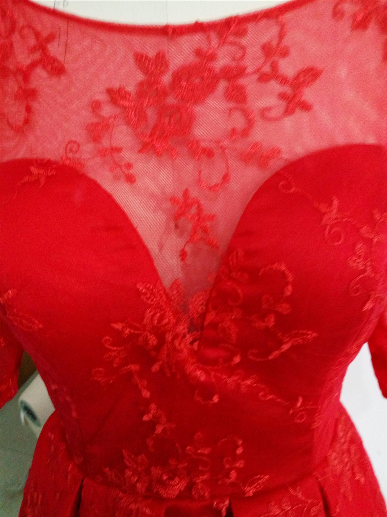2019 Red Lace Cocktail Dress Spanish Style Short Formal Party Dress Celebrity Dress Vestidos de fiesta cortos