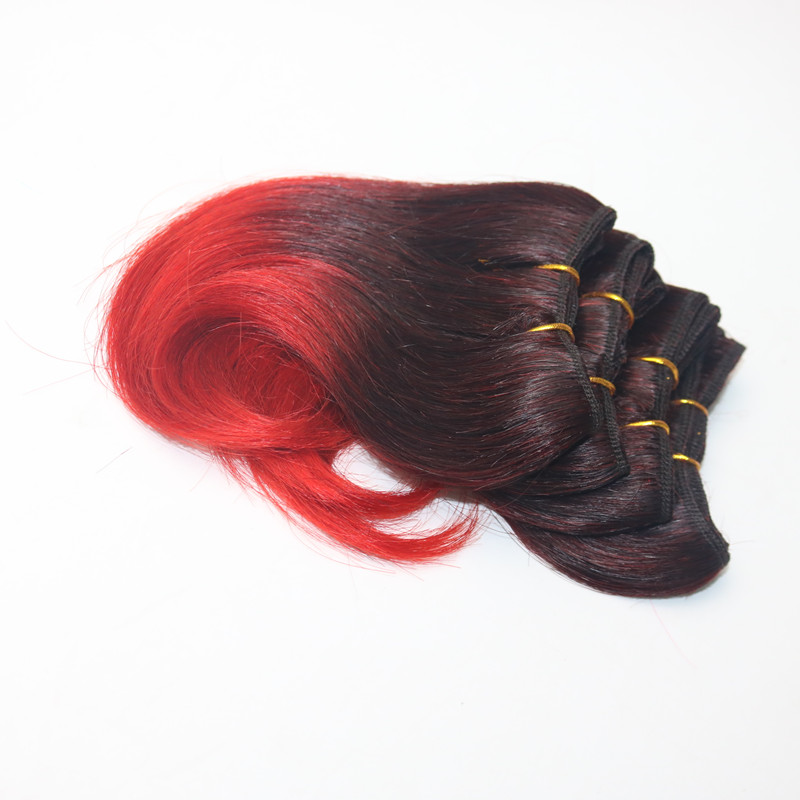 High Quality 6 Inch Short Two Tone Brazilian Hair Ombre Color Body Wave 100% Human Hair Extension