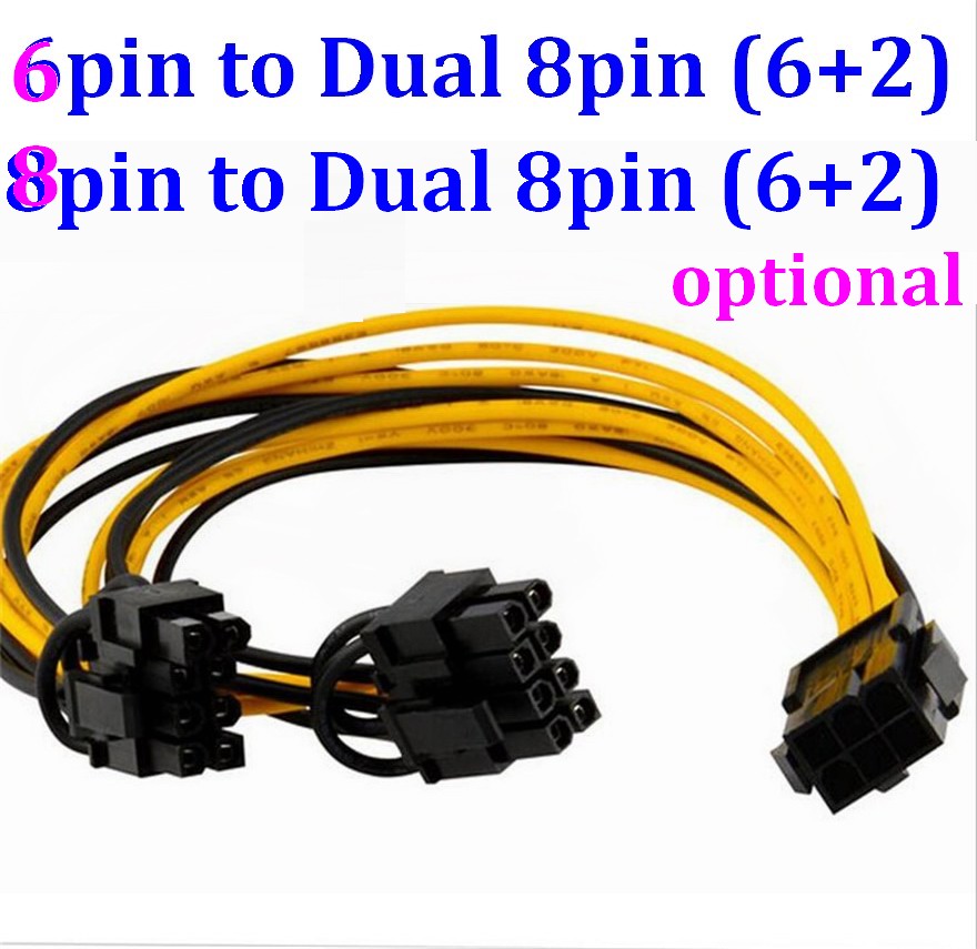 6pin to dual 8pin cable 8 pin Male PCI Express to 2 x PCIe 8 (6+2) pin Female Graphics Video Card PCI-e VGA Splitter Hub Power Cable
6pin to dual 8pin cable 8 pin Male PCI Express to 2 x PCIe 8 (6+2) pin Female Graphics Video Card PCI-e VGA Splitter Hub Power Cable